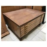 Map table w/5 drawers, approx 36x46x22 inches