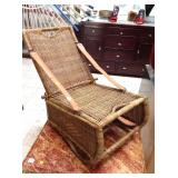 Vintage bentwood and wicker folding chair