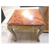 Faux stone top side table - painted