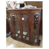 Vintage oak wood hutch top with shelves