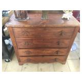 Antique dresser with mismatched mirror - carved