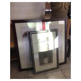 3 framed prints, approx 18x36 inches