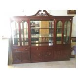 Asian 3-Piece China cabinet - glass shelves -
