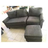 Gray sofa with ottoman