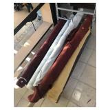 Cart of fabric bolts, approx 54 inches tall