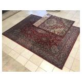 Pair of red rugs, approx 5.4x7.5 ft largest one