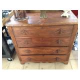 Antique dresser with mismatched mirror - carved