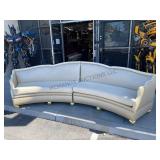 Curved banquette cream leather Sofa high endhotel