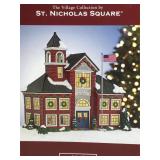 Illuminated St Nicholas Square village piece.