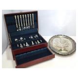 18/8 Wallace Flatware in chest with plated