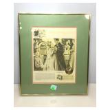 Framed Wurlitzer wedding waltz print.