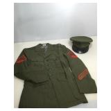 Military jacket and hat.