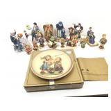 Hummel plate, figures and more. Damages noted.