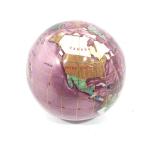 Kalifano globe Gemstone paperweight.