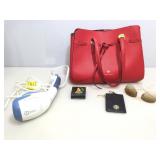 Red Nanette Lepore handbag and more.