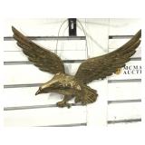 Brass eagle wall decor figure. 16 in across.