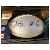 Autographed white panel football