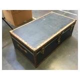 Blue trunk w/leather handles