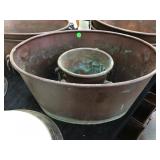 Cooper bucket and small bucket, approx 20 inches