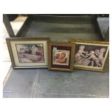 3 framed prints, approx 16x12 inches