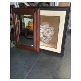 Framed Art and Wood Frame Mirror