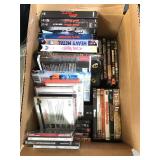 Assorted DVDs, vhs, and CDs