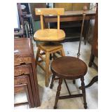 Wood chair with stool