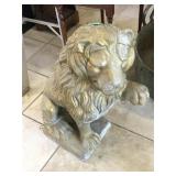 Concrete lion, approx 2 ft tall