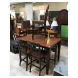 Wood breakfast table w/6 chairs