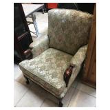 Vintage armchair w/wood frame and floral print