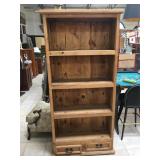 Solid wood bookshelf, approx over 6 ft tall