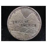 Swiss of America 1ozt. .999 Fine Silver Round