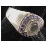 Sterling Ring moon stone sz 10