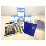 Comic book protector sleeves and cards.