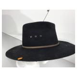 Black felt western style hat.