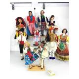 Collection of handmade dolls and more.