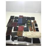 Vintage wallets and travel pouches.