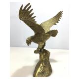 Perched eagle brass statue. 13x10.