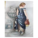 Painted tile. Marked Betty Rainville 88. Framed