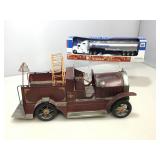 Metal fire truck decor and die cast chevron