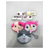 New plush zipper Coin purses And pins.
