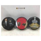 Golden knights hockey pucks
