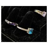 3-Sterling Silver lot jewelry rings