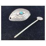 Sterling Indian hair tie signed BLACKGOAT