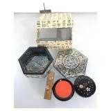 Trinket box and stamp.