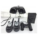 Bushnell binoculars, walkie talkies and more.