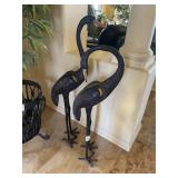 Pair Bronze 3.5 ft Bird Craines