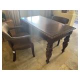 Wood desk with 2 chairs