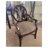 Parlor chair with metal acents