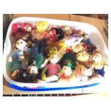 Assorted Beanie Babies in tub with wheels